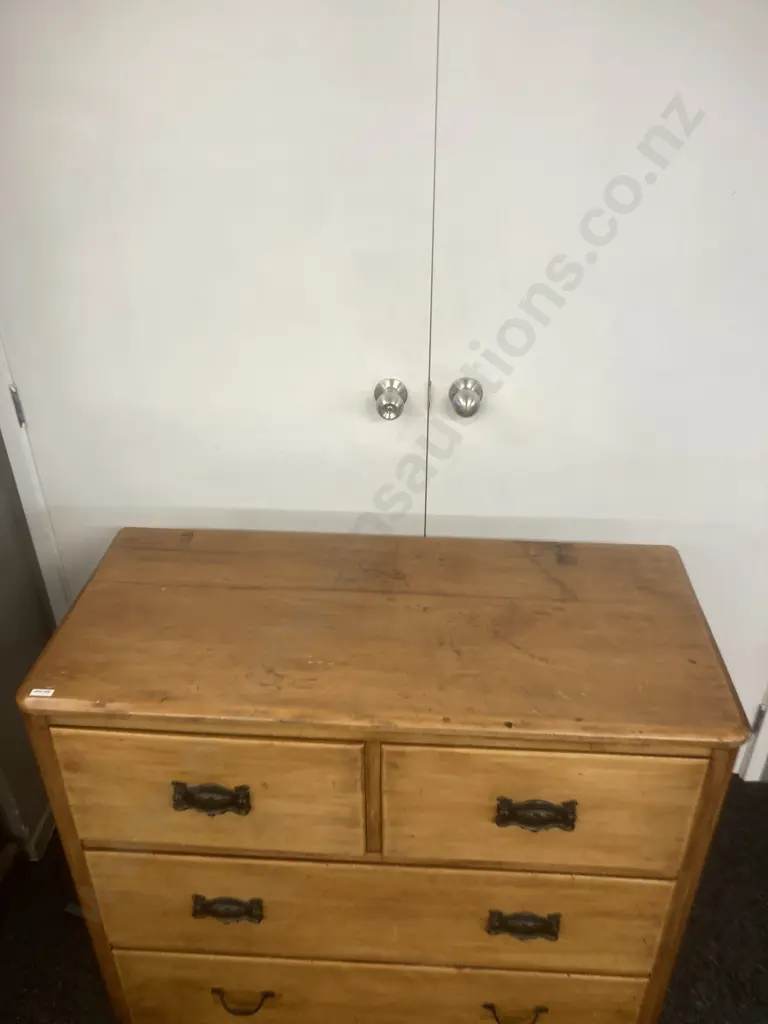 Vintage Kauri 4 Drawer Scotch Chest. H87 W103 D45.5cm Image 1++