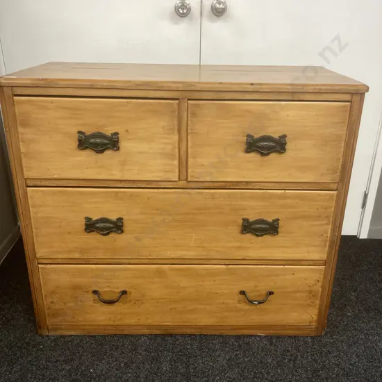Vintage Kauri 4 Drawer Scotch Chest. H87 W103 D45.5cm