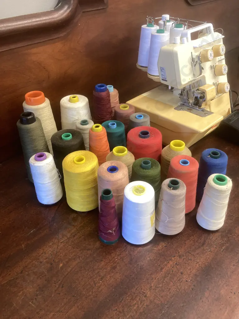 Bernina Bernette FunLock 006 Overlocker With Large Assortment of Overlocker Thread Image 1++