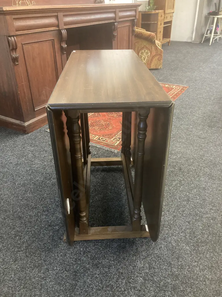 Mahogany Dropleaf Gate Leg Dining Table. H76 W37(169) D90cm Image 1++