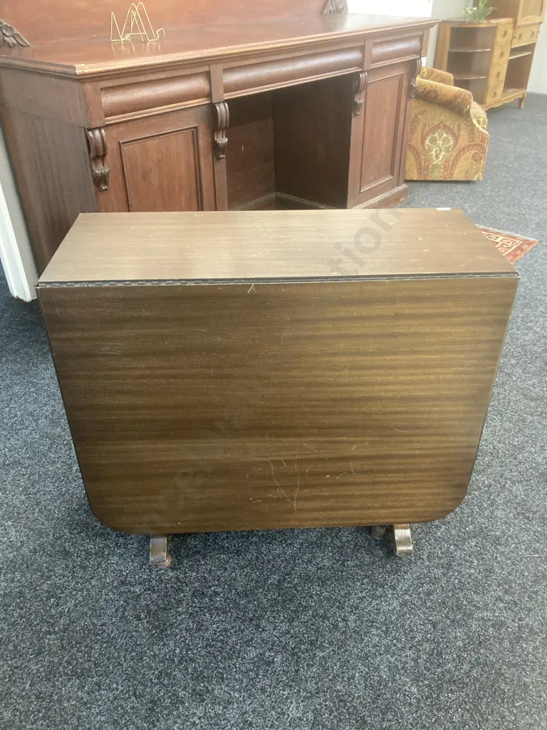 Mahogany Dropleaf Gate Leg Dining Table. H76 W37(169) D90cm Image 1++