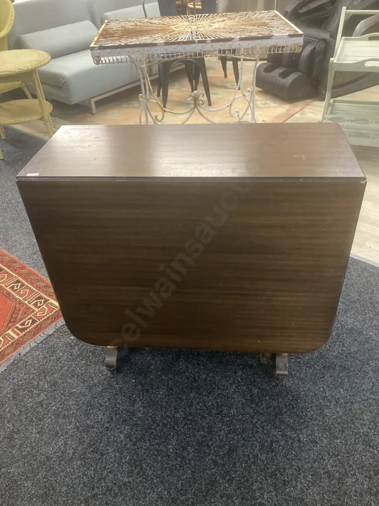 Mahogany Dropleaf Gate Leg Dining Table. H76 W37(169) D90cm Image 1++