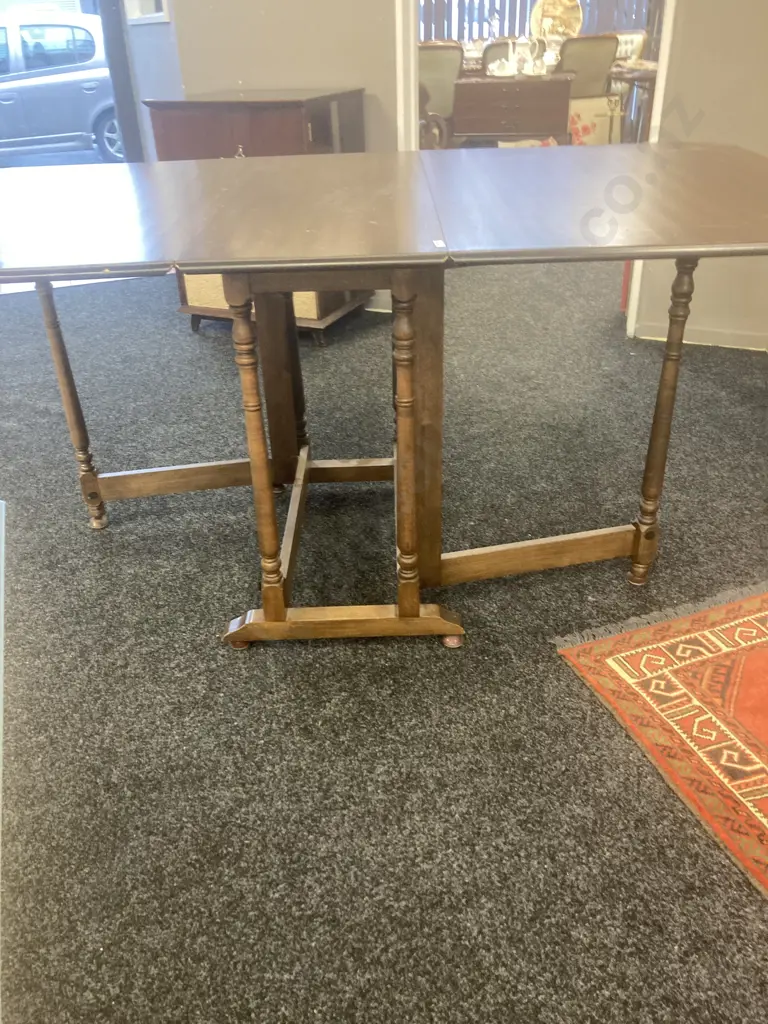 Mahogany Dropleaf Gate Leg Dining Table. H76 W37(169) D90cm Image 1++