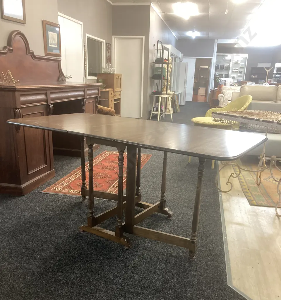 Mahogany Dropleaf Gate Leg Dining Table. H76 W37(169) D90cm Image 1++