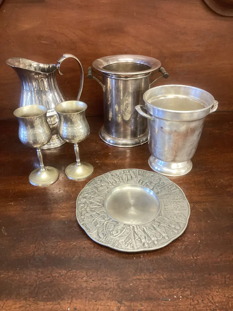 Vintage Royal Selangor Pewter Malaysia Tribal Design Wall Plate, Assorted EPNS Items Image 1++