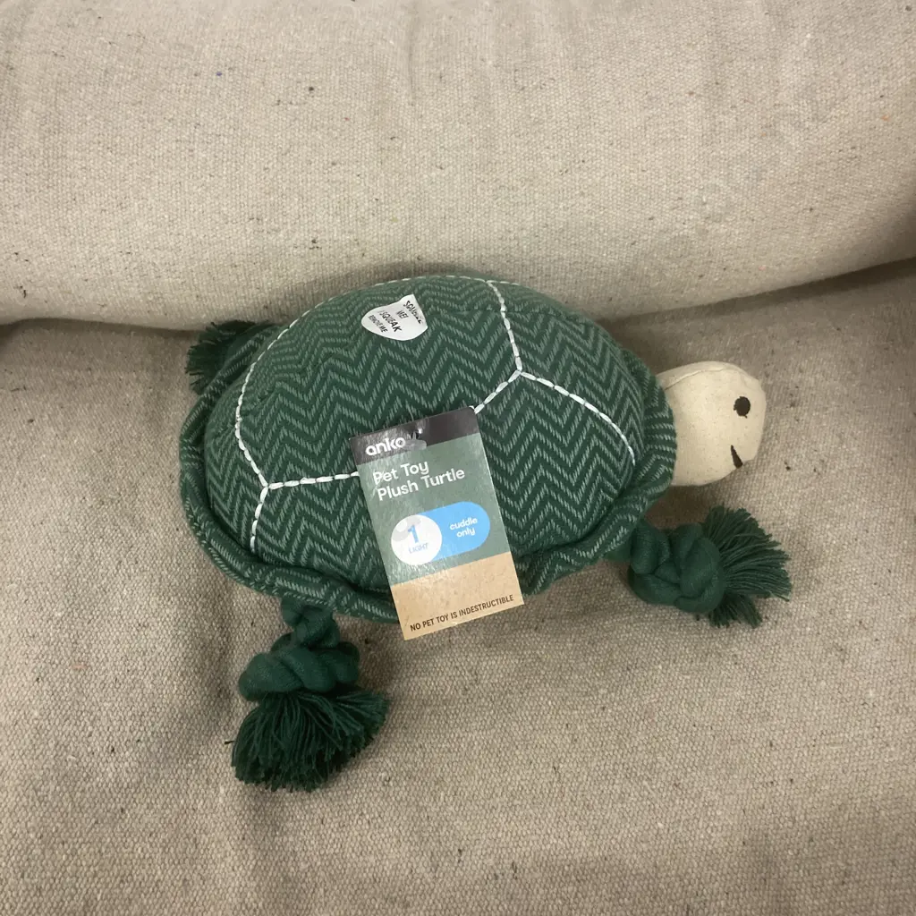 Anko Pet Bed Large Bolstered 25 x 75 x 60cm With Turtle Pet Toy Image 1++