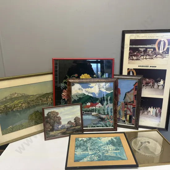 Vintage Assorted Artworks Including Cross Stitch Etc (Unable to Sell, Donated)