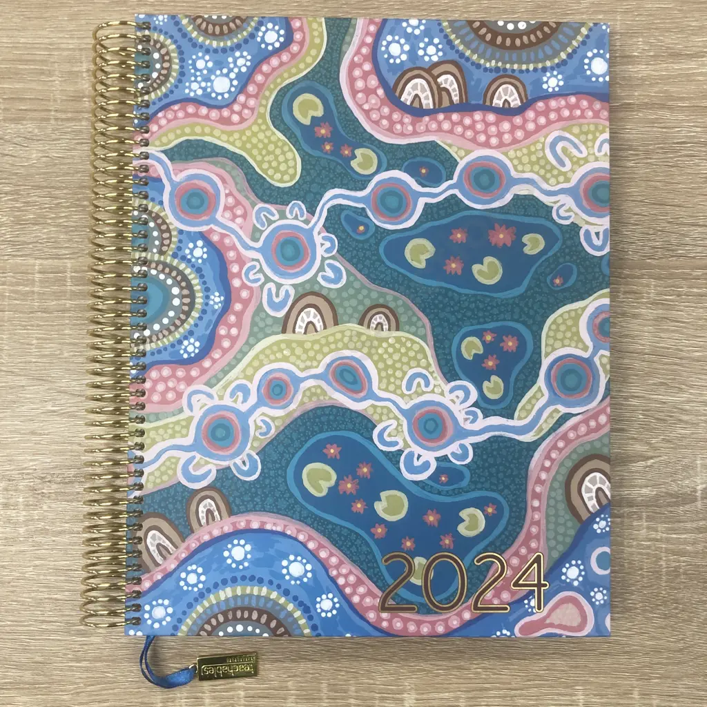 Modern Teaching Aids - Teacher Planner 2024 Assorted Wet Season Billabongs & Tranquil Brush, 2 Boxes of 10 Image 1++