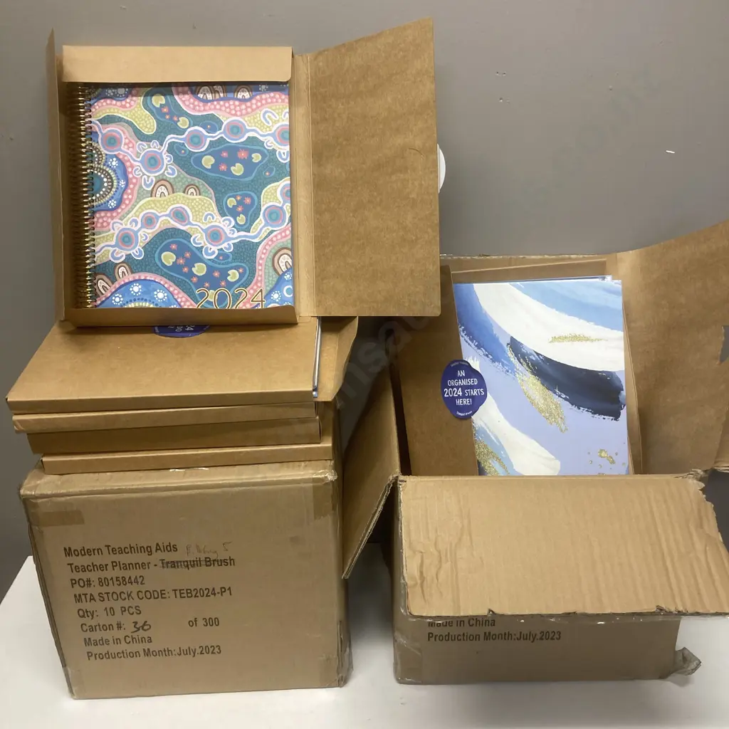 Modern Teaching Aids - Teacher Planner 2024 Assorted Wet Season Billabongs & Tranquil Brush, 2 Boxes of 10 Image 1++
