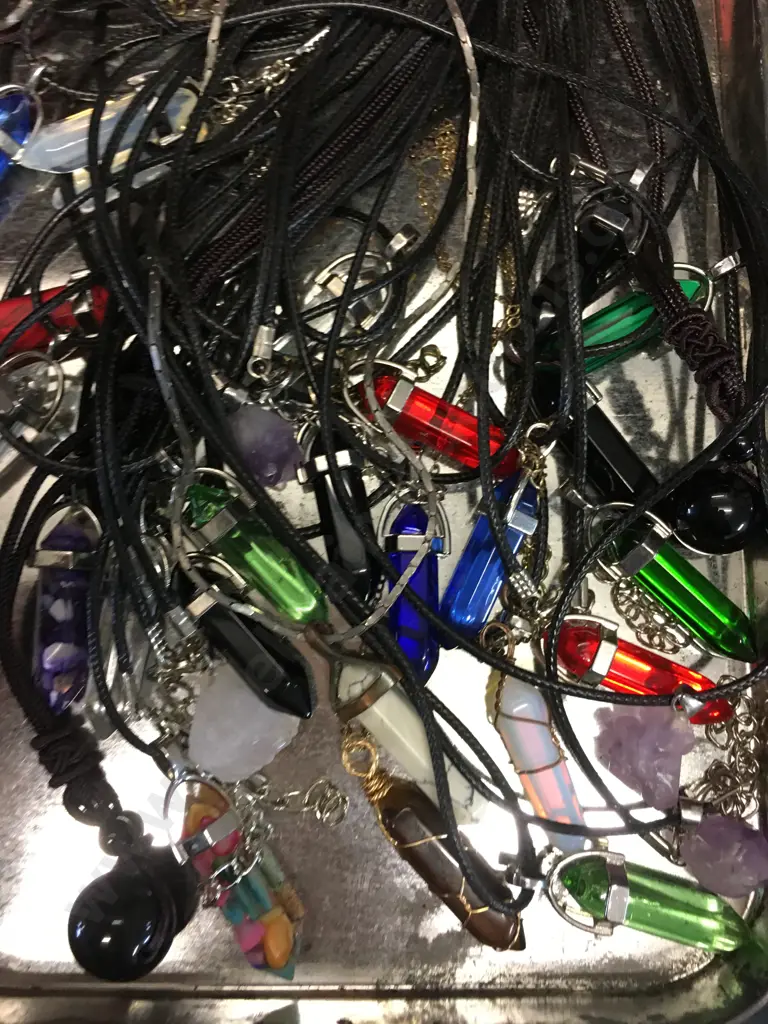 Selection Of Necklaces With Coloured Pendants Image 1++