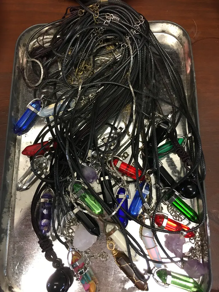 Selection Of Necklaces With Coloured Pendants Image 1++