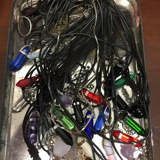 Selection Of Necklaces With Coloured Pendants