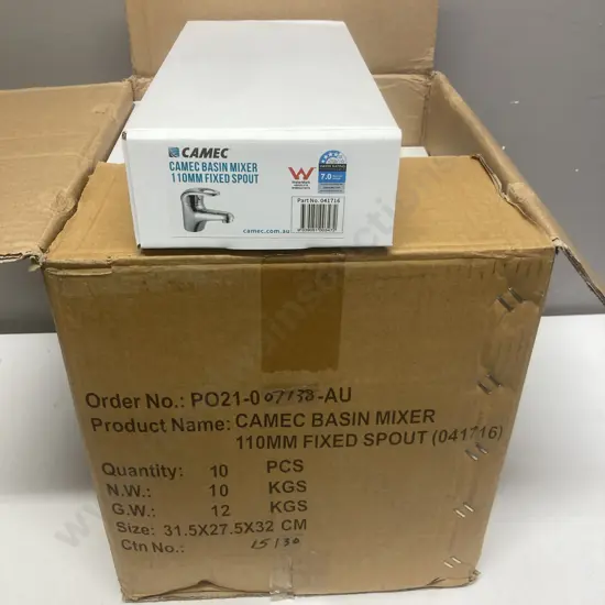 Camec Basin Mixer 110mm Fixed Spout #041716, Box of 10