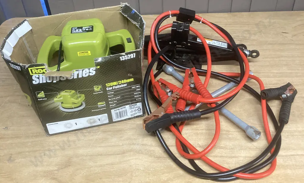 Jumper leads, Scissor Jack (No Handle). Rockwell Car Polisher, Wheel Brace Image 1++