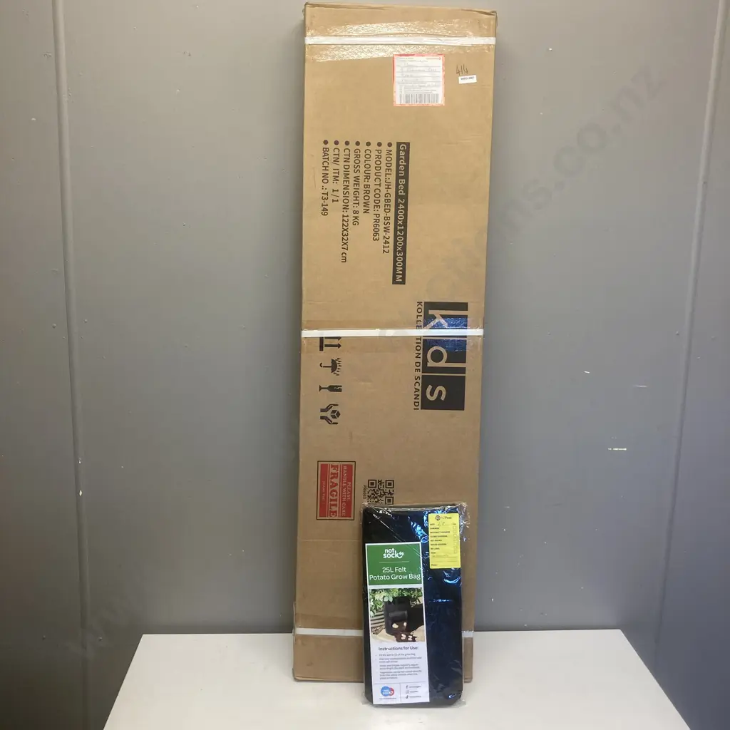 KDS Garden Bed 2400x1200x300mm With 25L Felt Potato Grow Bag Image 1++