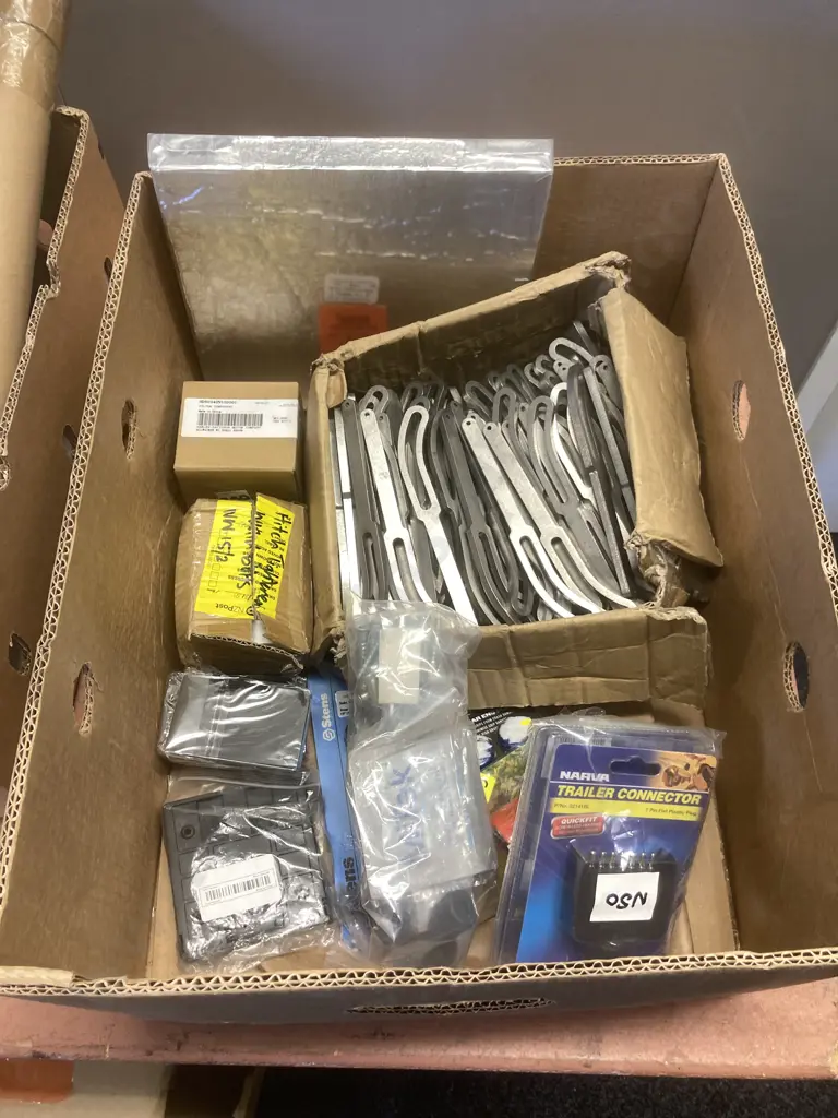 Box Lot Trailer & Bike Items, Alternator Brackets Etc Image 1++