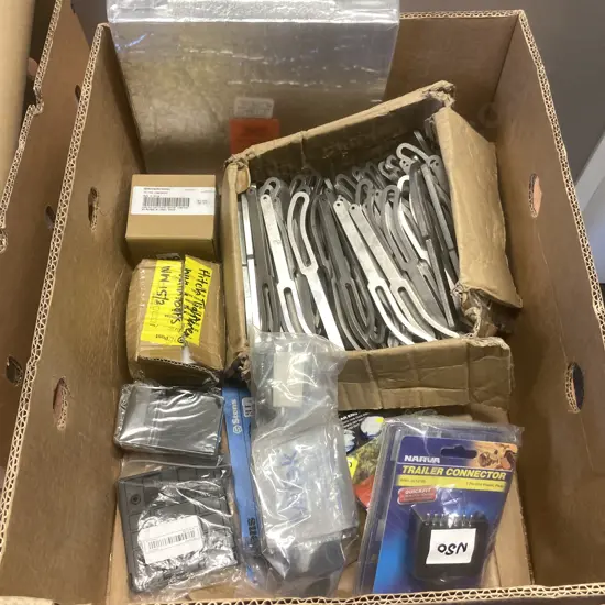 Box Lot Trailer & Bike Items, Alternator Brackets Etc