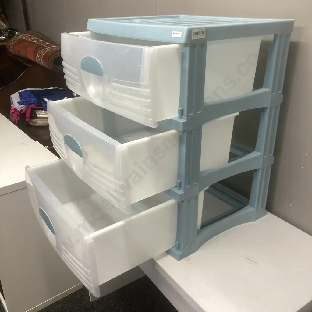 Taurus 3 Drawer Plastic Multi-Drawers. H68 W52 D41cm Image 1++