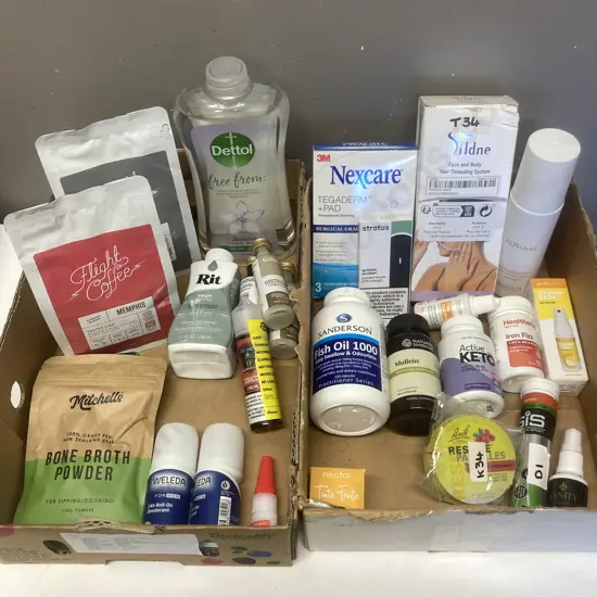 Box Lot - Coffee, Deodorants, Fish Oil Etc