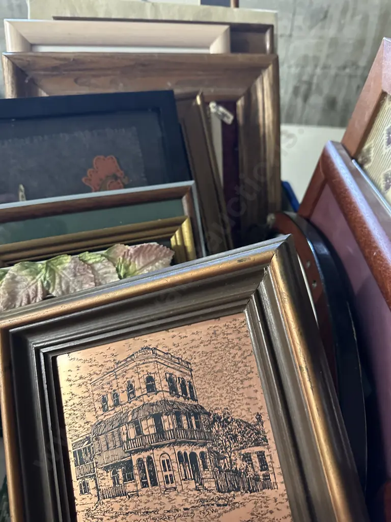 Vintage Framed Artwork Includes Cross Stitch Etc Image 1++