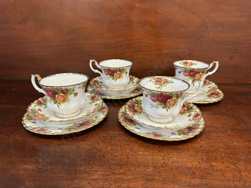 Vintage Royal Albert Old Country Roses Trios x4 Image 1++