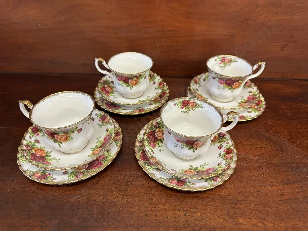 Vintage Royal Albert Old Country Roses Trios x4 Image 1++