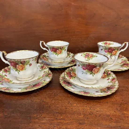 Vintage Royal Albert Old Country Roses Trios x4