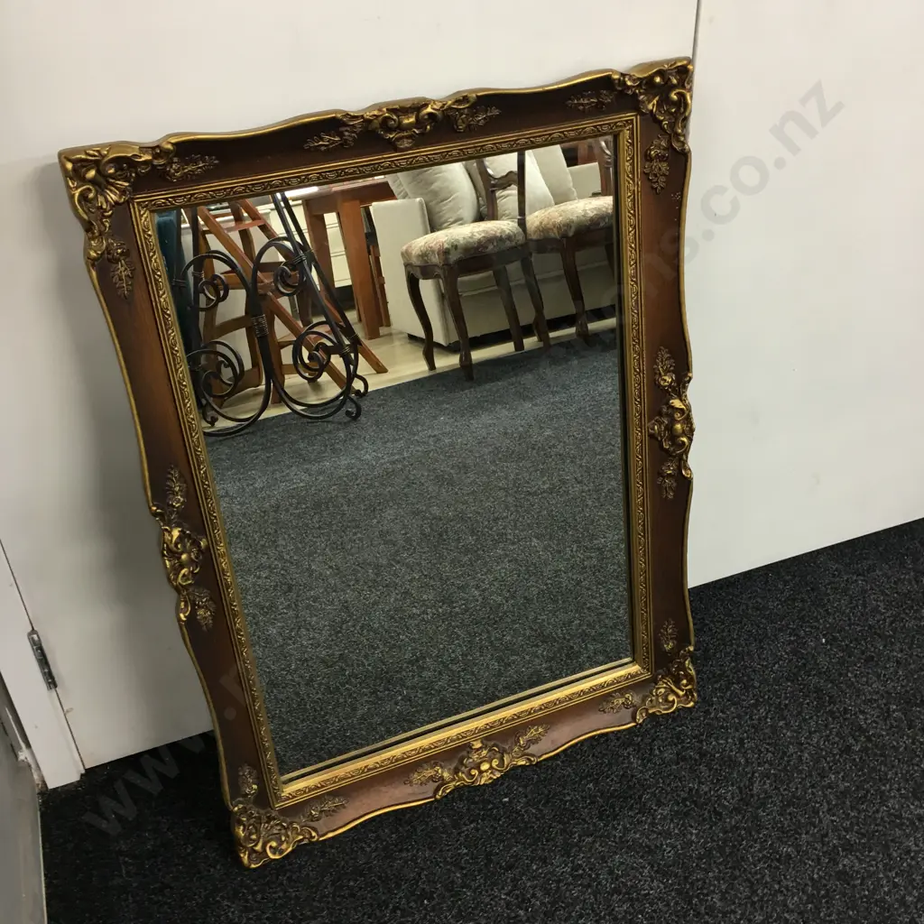 Ornate Rectangular Gilt Framed Mirror. 84 x 64cm Image 1++