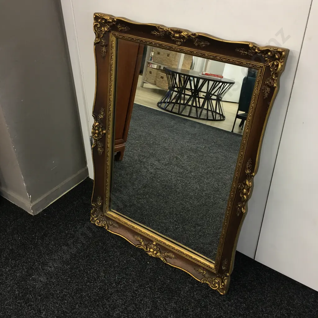 Ornate Rectangular Gilt Framed Mirror. 84 x 64cm Image 1++