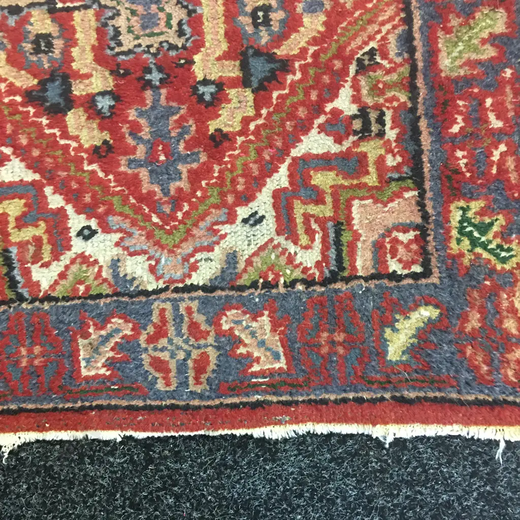 Floor Rug Red/Pale Blue Tones Image 1++