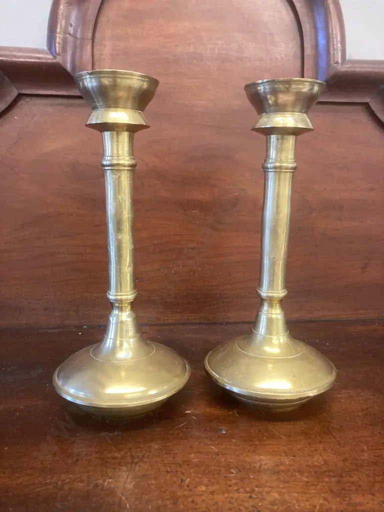 Pair of Brass Candlesticks. 28 x 12.5cm Image 1++