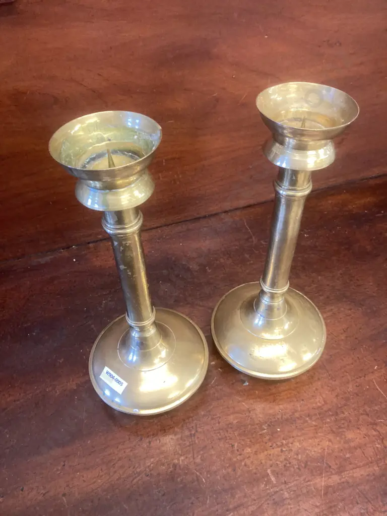 Pair of Brass Candlesticks. 28 x 12.5cm Image 1++