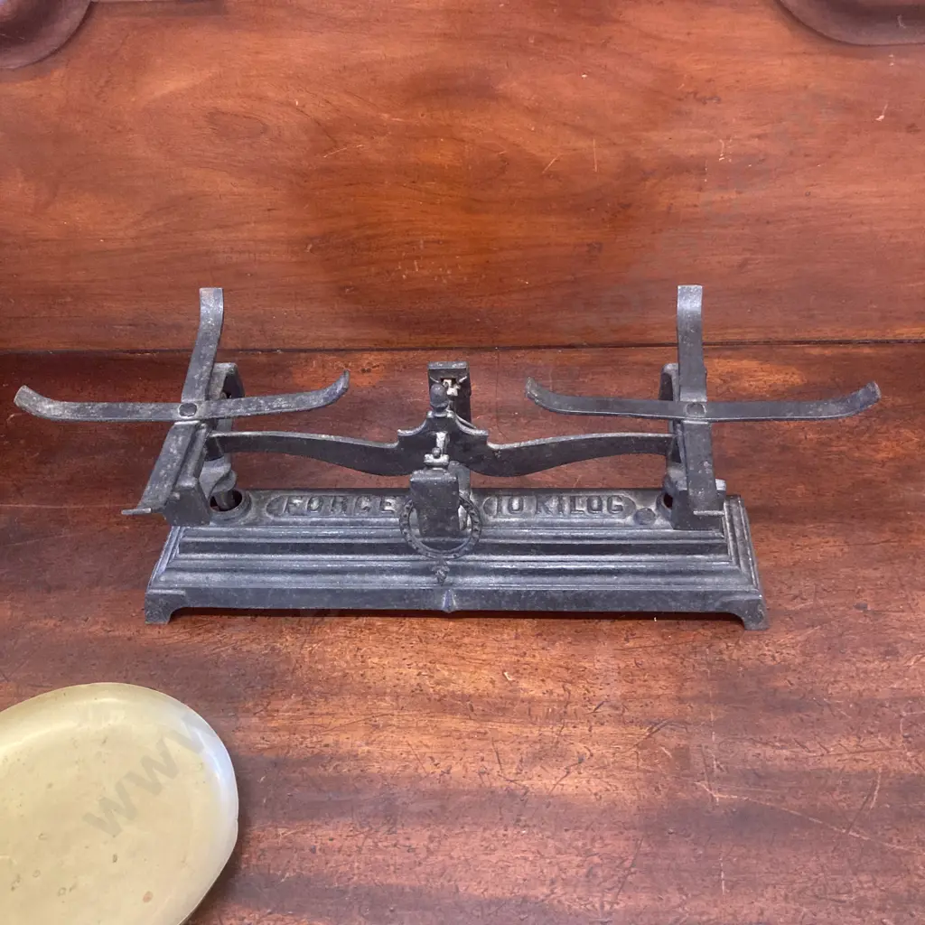 Antique Early 1900s French FORCE Merchant Balance Scales -10 Kilo G Image 1++