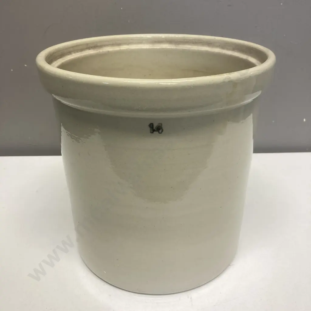 Antique Stoneware Crock. 24 x 24cm Image 1++
