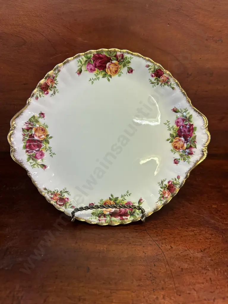 Vintage Royal Albert Old Country Roses Cake Plate Image 1++