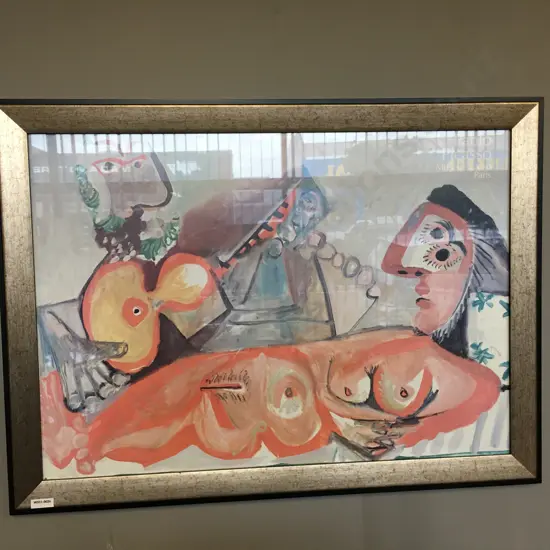 Pablo Picasso's Reclining Nude & Musician Print Ex Picasso Museum Paris. 57 x 78cm