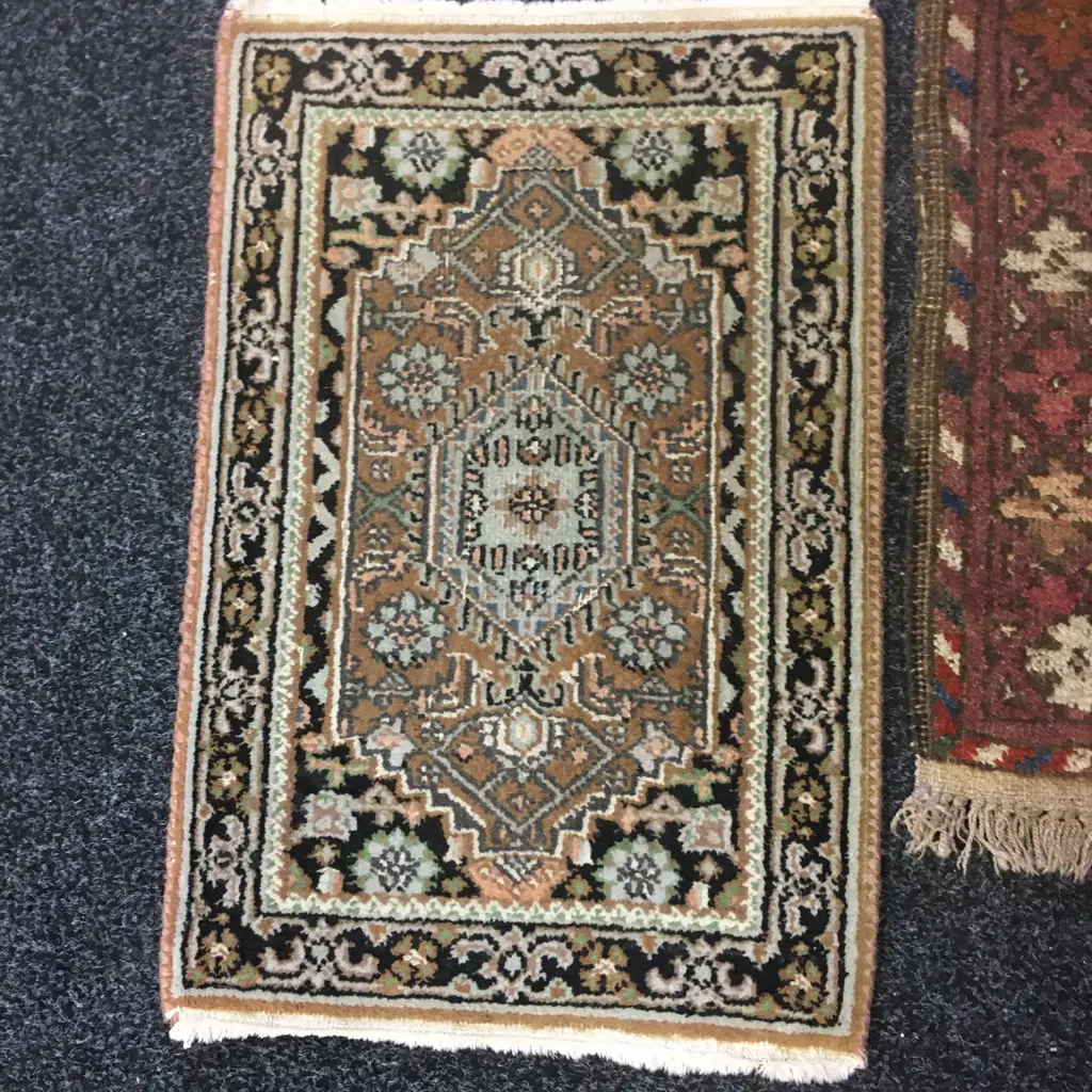 Afghan Pusthi Rug L66,W50cm & Real Hand Made Oriental Carpet L61,W40cm. Image 1++