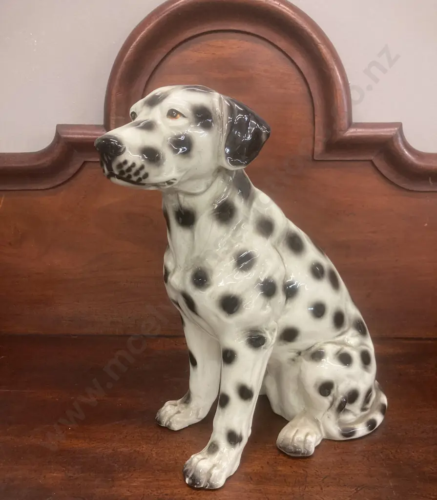 Vintage Ceramic Sitting Dalmatian Dog (Been Repaired) H41cm Image 1++