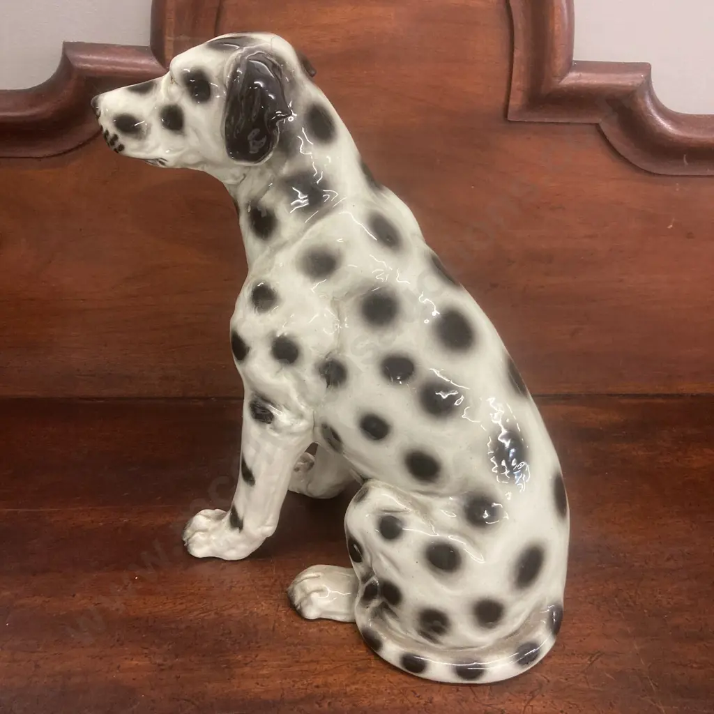 Vintage Ceramic Sitting Dalmatian Dog (Been Repaired) H41cm Image 1++