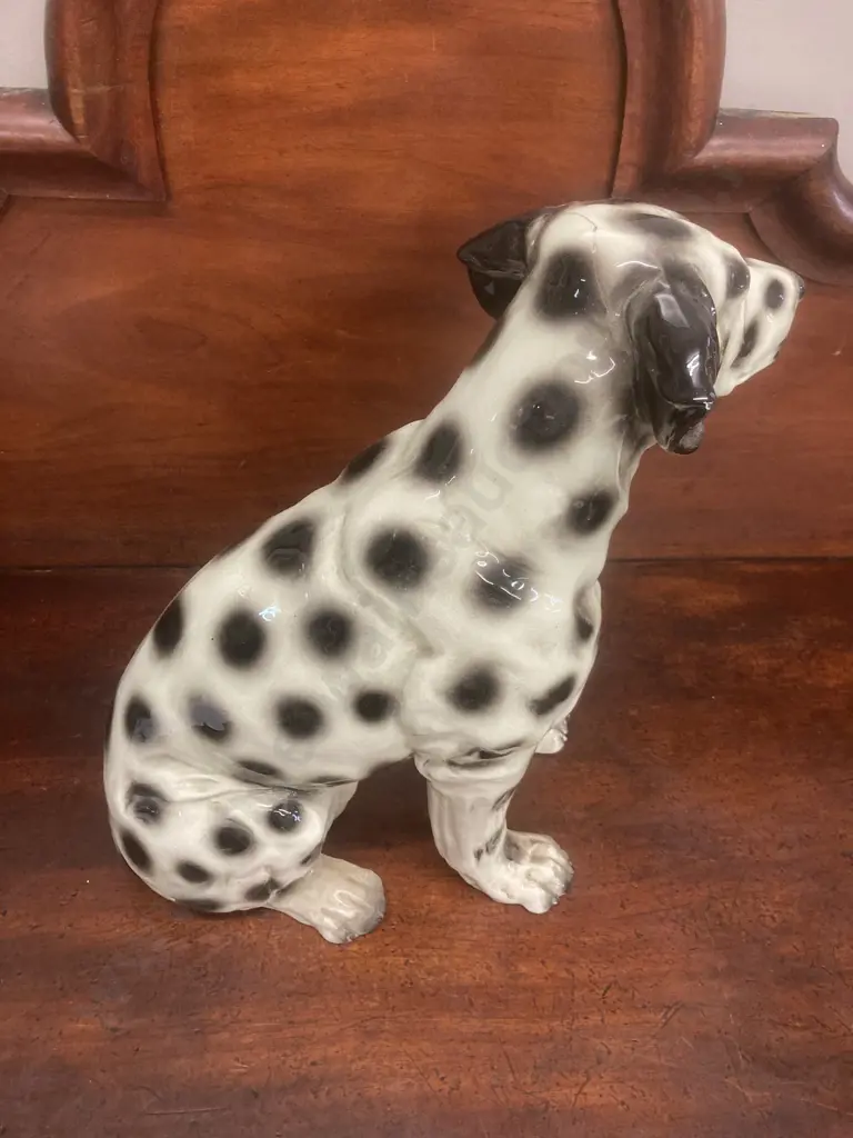 Vintage Ceramic Sitting Dalmatian Dog (Been Repaired) H41cm Image 1++