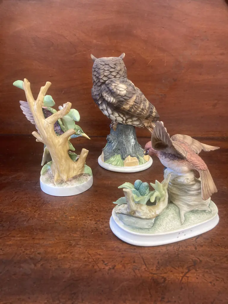Owl Ornament & Pair of Bird Ornaments Image 1++