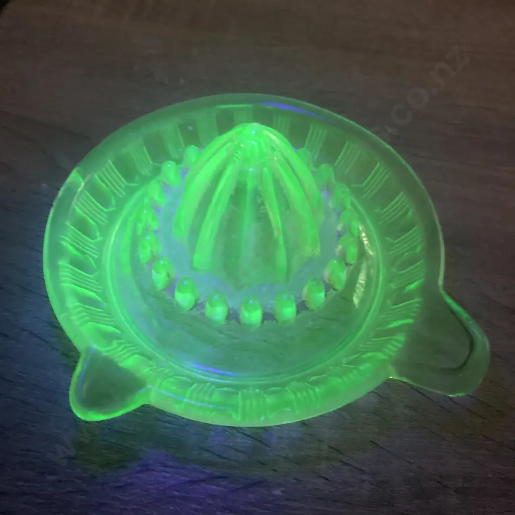 Vintage Uranium Green Glass Reamer Juicer (Small Chip) Image 1++