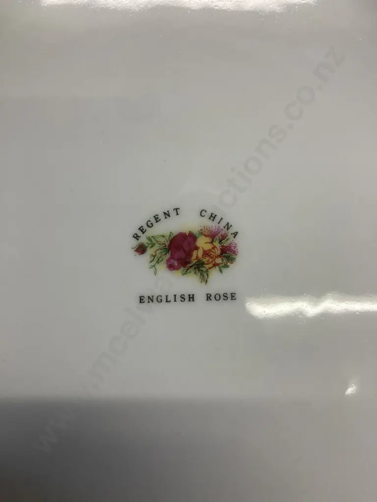Vintage Regent China English Rose Dinnerware, 8x Duo's, 8x Coffee Cups, 7x 25cm Dinner Plates, 7x Bowls, 3x Small Plates Image 1++