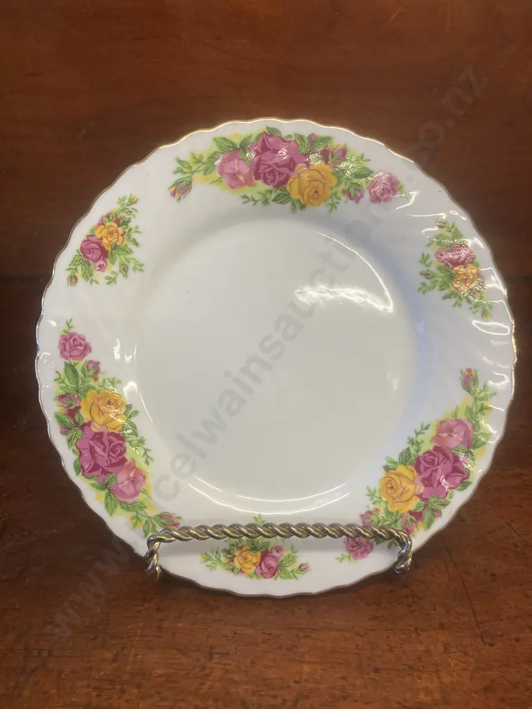 Vintage Regent China English Rose Dinnerware, 8x Duo's, 8x Coffee Cups, 7x 25cm Dinner Plates, 7x Bowls, 3x Small Plates Image 1++