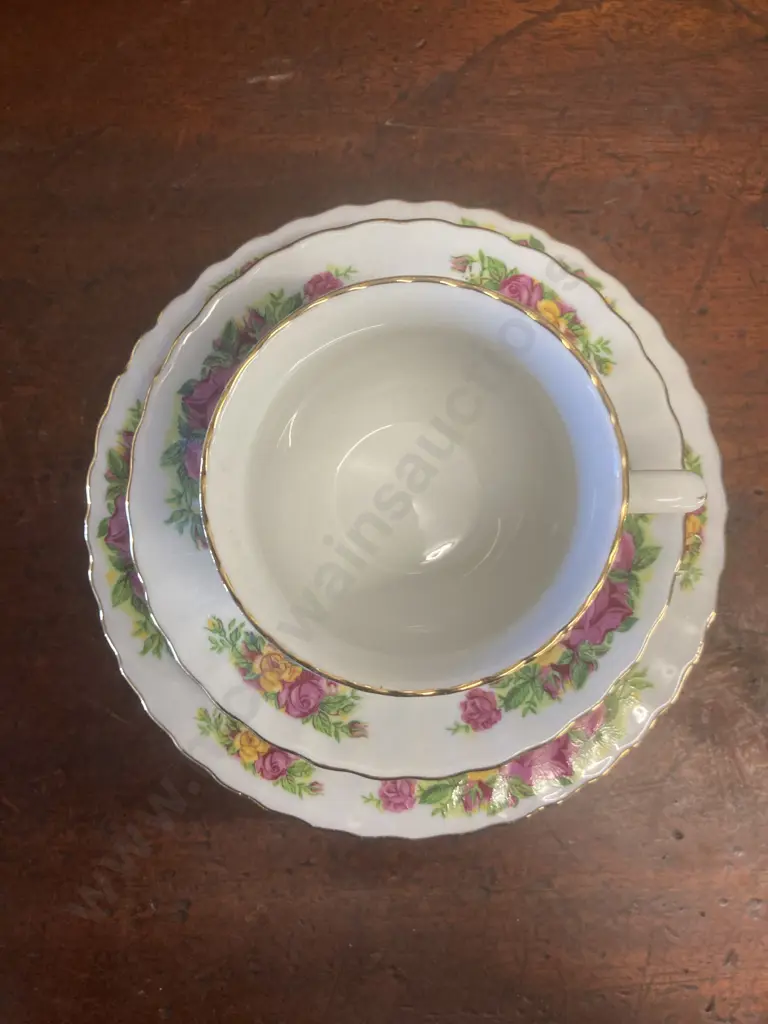 Vintage Regent China English Rose Dinnerware, 8x Duo's, 8x Coffee Cups, 7x 25cm Dinner Plates, 7x Bowls, 3x Small Plates Image 1++
