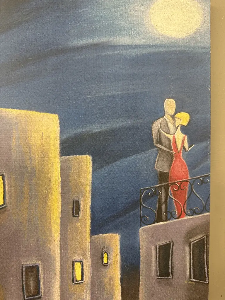 Moonlight Cafe Canvas Artwork. 84 x 30cm Image 1++