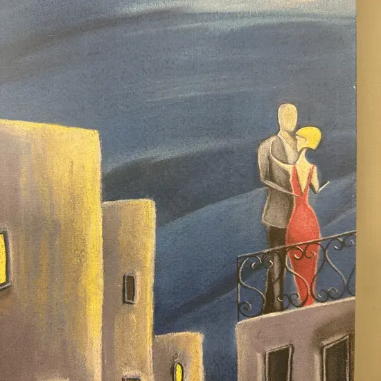 Moonlight Cafe Canvas Artwork. 84 x 30cm
