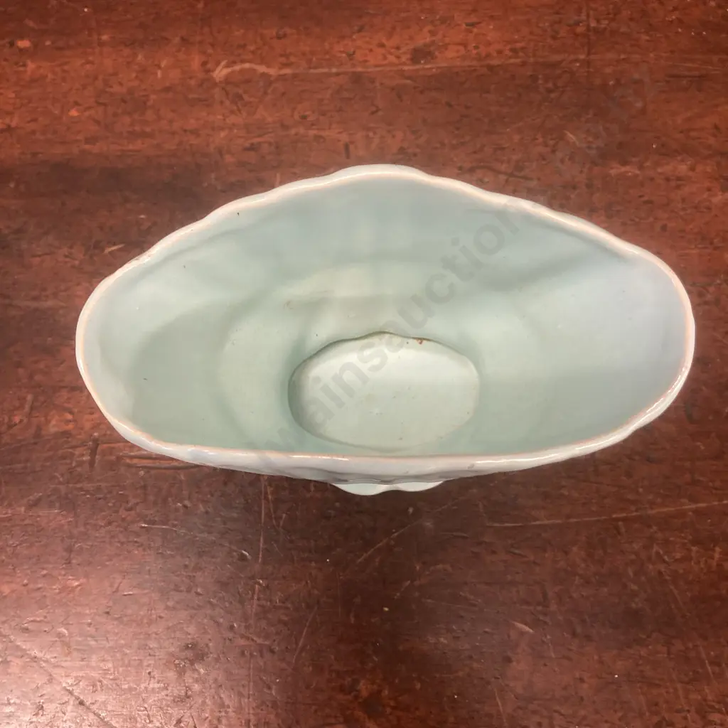 Vintage Govancroft Scotland Stoneware Posy Bowl, 1950s Art Deco Style. 19 x 15.5cm Image 1++