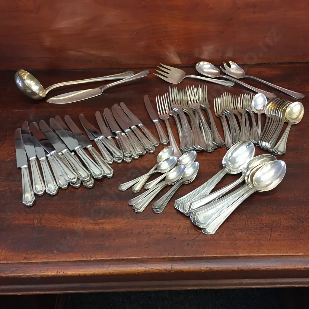 Rare Bruno Wiskemann Flatware Silverplate Bruxelles, 90 Pieces Image 1++