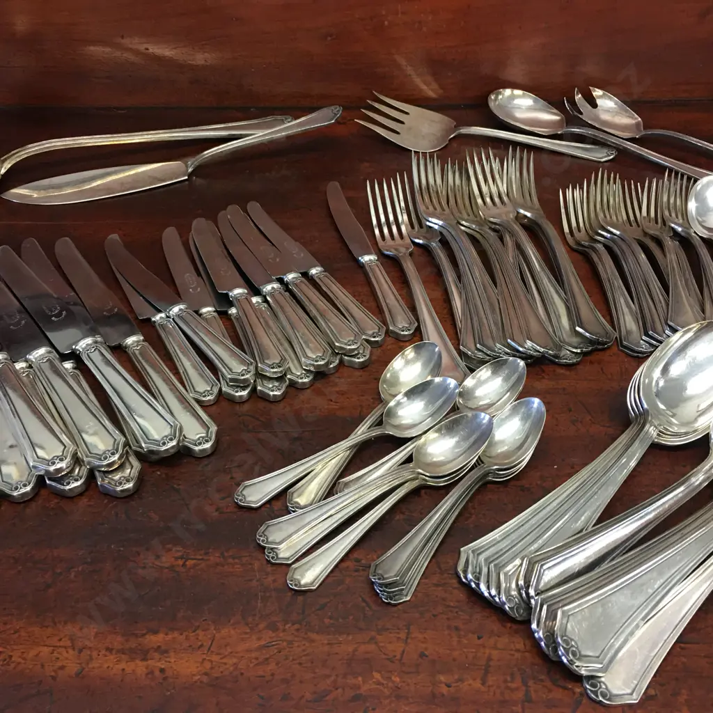 Rare Bruno Wiskemann Flatware Silverplate Bruxelles, 90 Pieces Image 1++